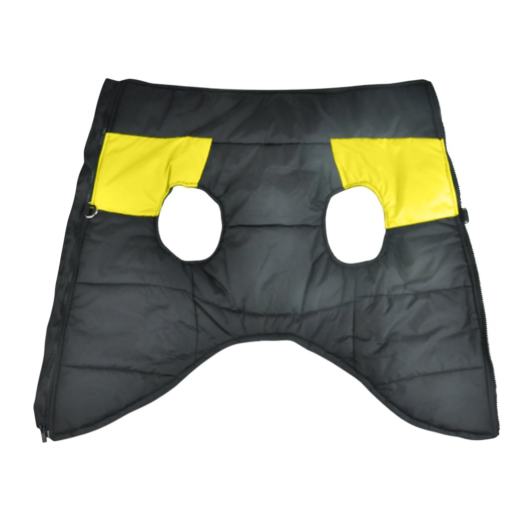 PaWz Dog Winter Jacket in bright yellow, padded and waterproof, designed for dogs to keep them warm and dry during winter walks.